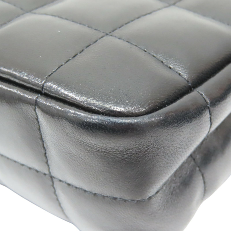 黑色 格紋 羊皮 Chocolate Bar 口蓋包 肩背包 (無卡)【CHANEL 香奈兒】-13