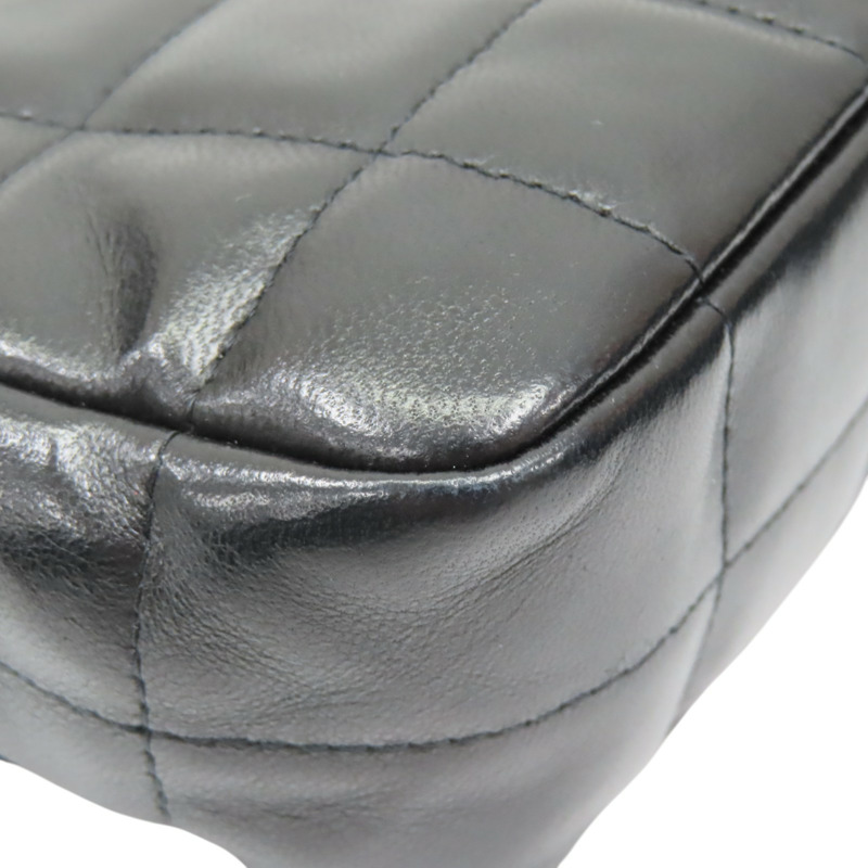 黑色 格紋 羊皮 Chocolate Bar 口蓋包 肩背包 (無卡)【CHANEL 香奈兒】-14