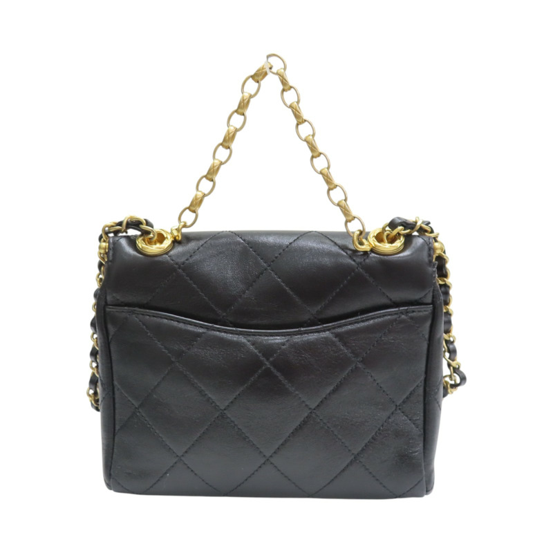 黑色 牛皮 黑盒包 鏈帶肩背帶 兩用包 金釦【CHANEL 香奈兒】-1