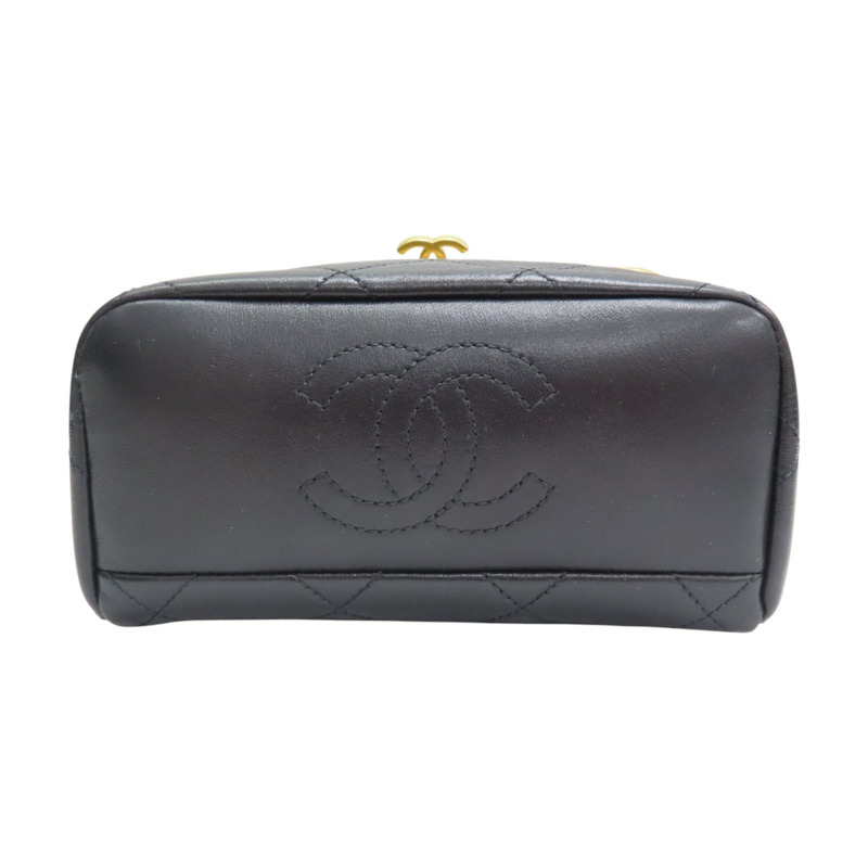 黑色 牛皮 黑盒包 鏈帶肩背帶 兩用包 金釦【CHANEL 香奈兒】-3