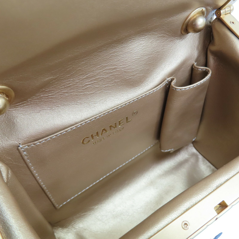 黑色 牛皮 黑盒包 鏈帶肩背帶 兩用包 金釦【CHANEL 香奈兒】-4