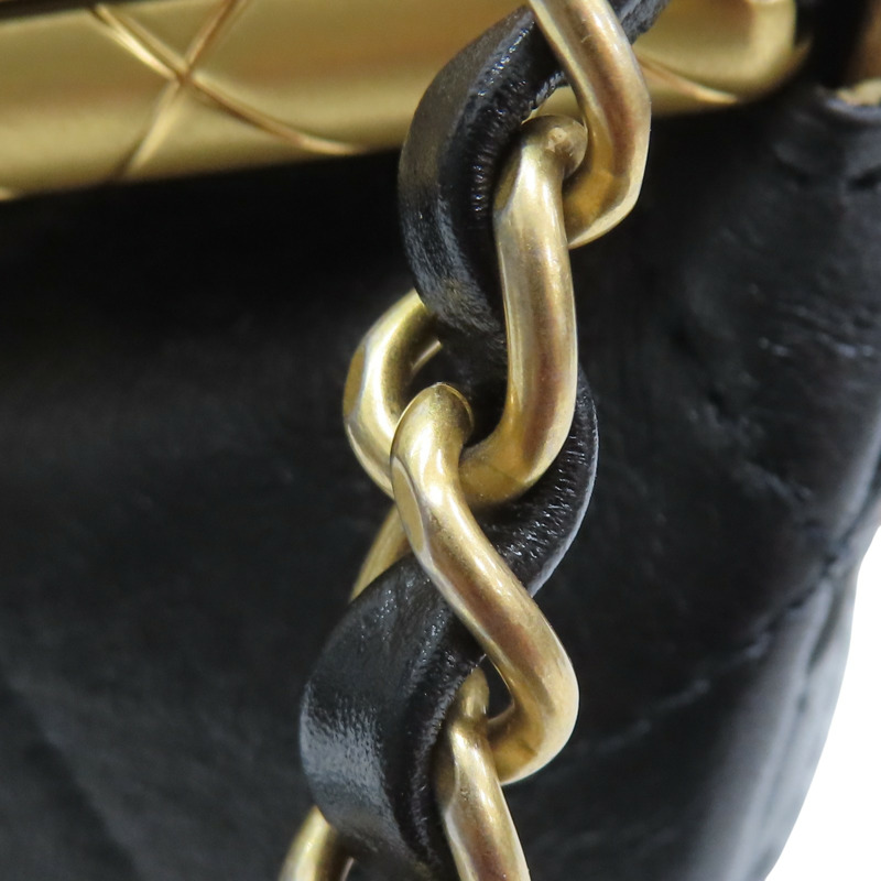 黑色 牛皮 黑盒包 鏈帶肩背帶 兩用包 金釦【CHANEL 香奈兒】-16