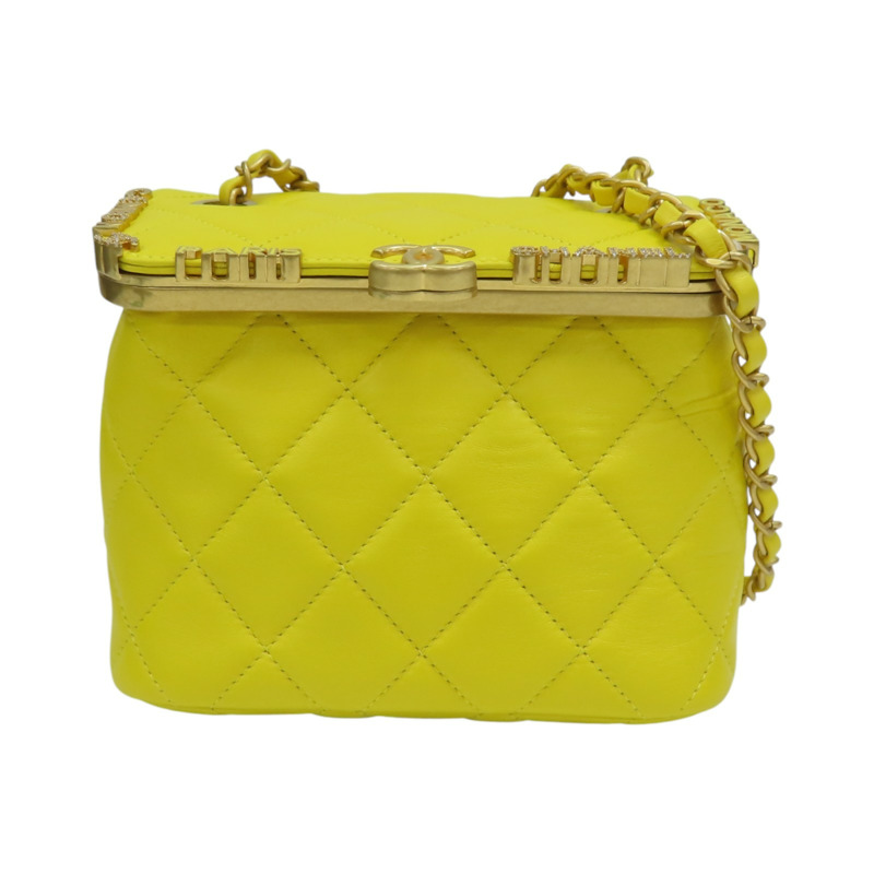黄色 菱格紋 牛皮 Paris Monaco 肩背包【CHANEL 香奈兒】-0
