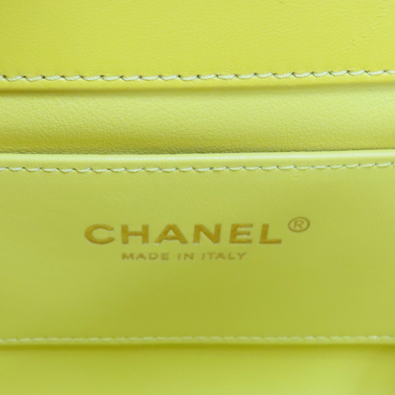 黄色 菱格紋 牛皮 Paris Monaco 肩背包【CHANEL 香奈兒】-6