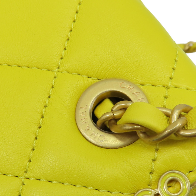 黄色 菱格紋 牛皮 Paris Monaco 肩背包【CHANEL 香奈兒】-11