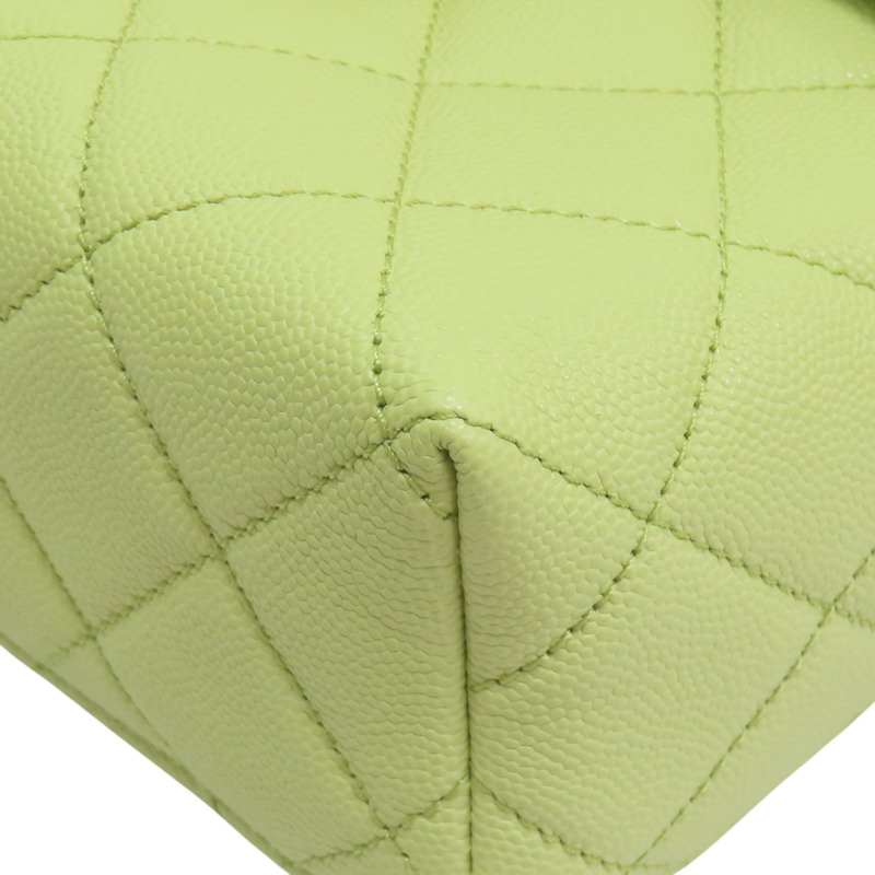 牛油果綠 菱格紋 牛皮 小型化妝包 鏈帶肩背包【CHANEL 香奈兒】-12