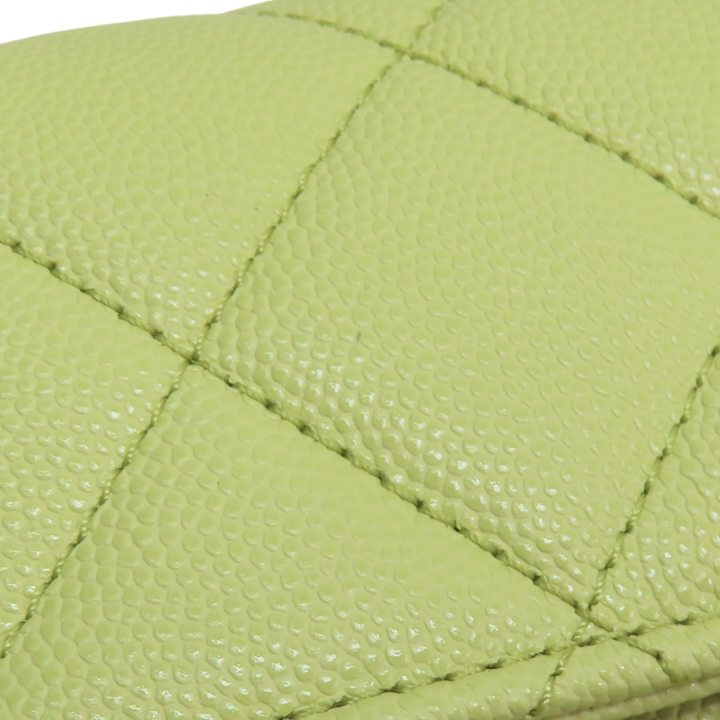 牛油果綠 菱格紋 牛皮 小型化妝包 鏈帶肩背包【CHANEL 香奈兒】-14