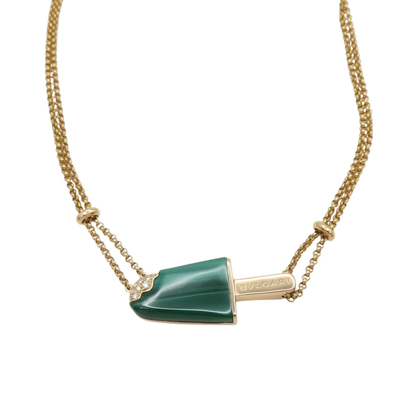 18K玫瑰金 孔雀石綠 鑽石 BVLGARI BVLGARI Gelati 項鍊【BVLGARI 寶格麗】 356186-0