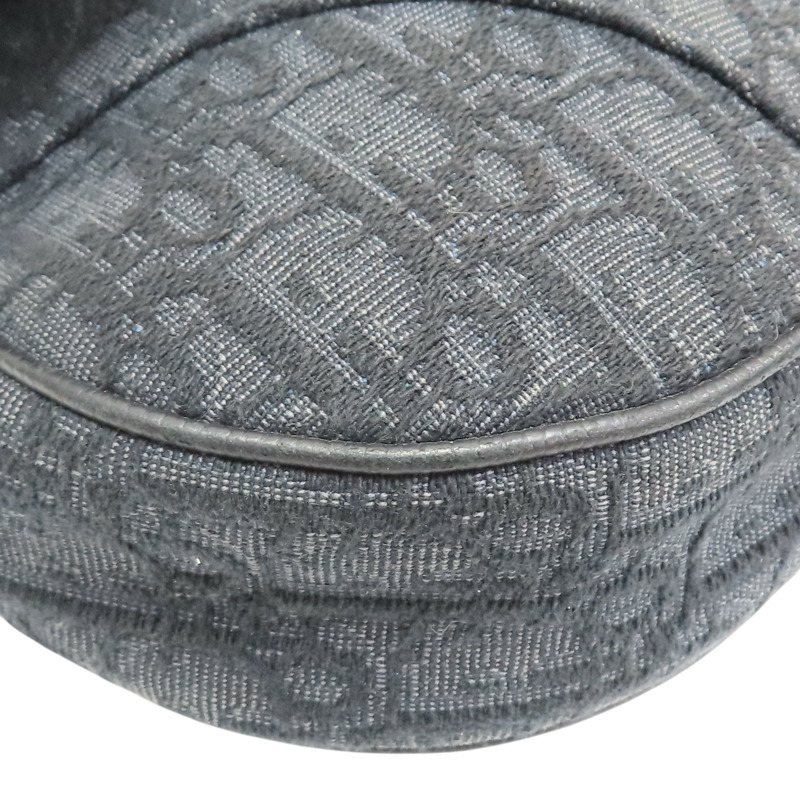 灰黑色 緹花帆布 SADDLE 馬鞍包 肩背包【Dior 迪奧】 1ADPO093YKY-10