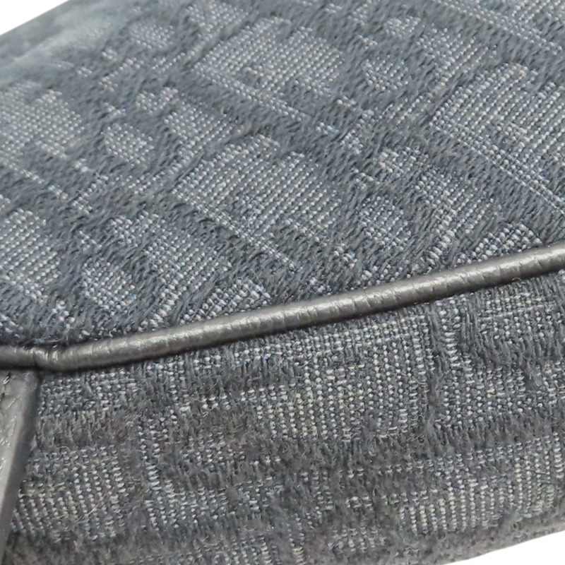 灰黑色 緹花帆布 SADDLE 馬鞍包 肩背包【Dior 迪奧】 1ADPO093YKY-13