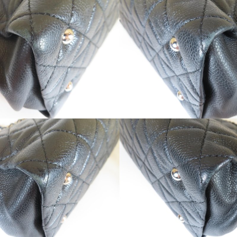 【巴黎站二手名牌專賣店】＊現貨＊CHANEL 香奈兒 真品* 黑色菱格紋荔枝牛皮雙C LOGO橫式鍊肩背包-4