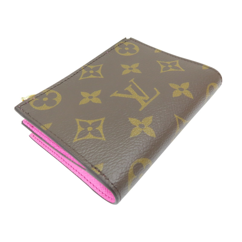 棕色 原花帆布 Lisa 金扣 兩折短夾 M82383【LOUIS VUITTON LV 路易威登】 M82383-2