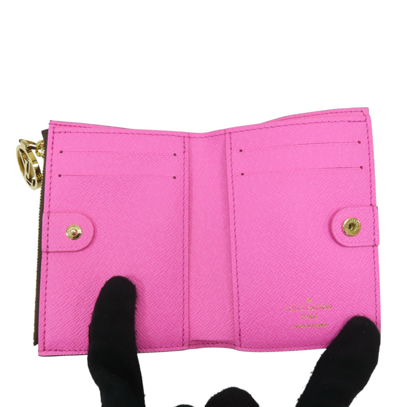 棕色 原花帆布 Lisa 金扣 兩折短夾 M82383【LOUIS VUITTON LV 路易威登】 M82383-4