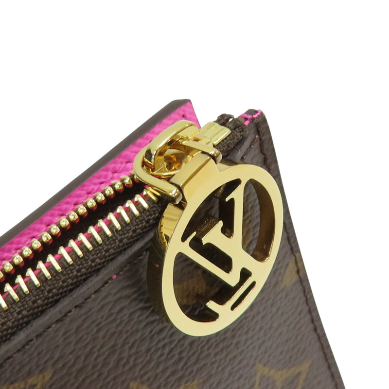 棕色 原花帆布 Lisa 金扣 兩折短夾 M82383【LOUIS VUITTON LV 路易威登】 M82383-8