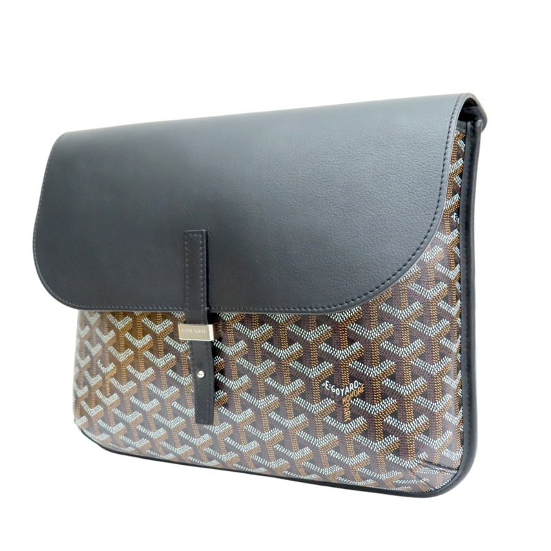 黑色 經典花紋 Goyardine帆布 Coursier 斜背包 肩背包【GOYARD 高雅德】 COURSIMMLTY01CL03P-2