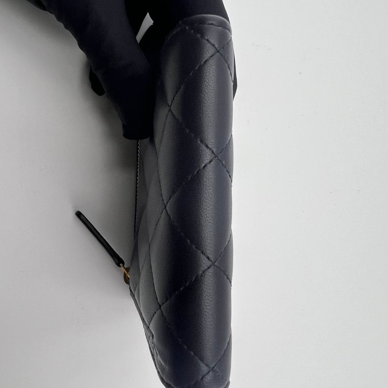 香奈兒黑金菱格紋錢包-4