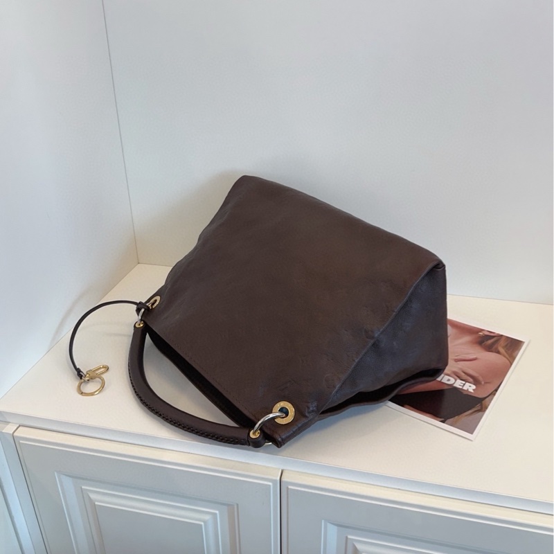 【98新🆕】LV 巧克力🍫深棕色全皮壓花Artsy 寶藏大包 手提包-7