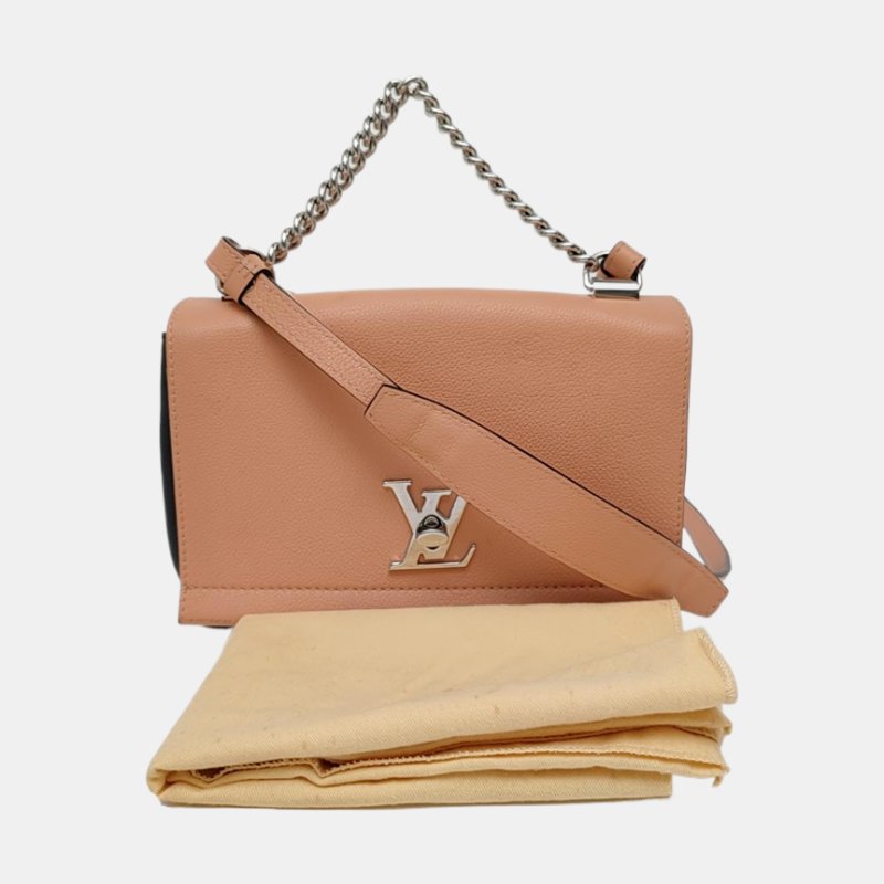 LOUIS VUITTON LOCKME BB 多色牛皮單肩包手提包斜挎包銀色五金可拆卸肩帶-7