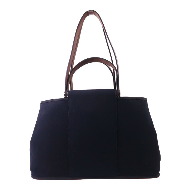 HERMES 帆布Cabag銀扣手挽肩背兩用袋-0