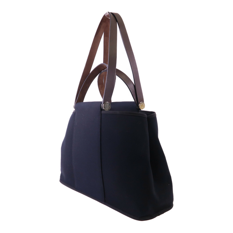 HERMES 帆布Cabag銀扣手挽肩背兩用袋-2