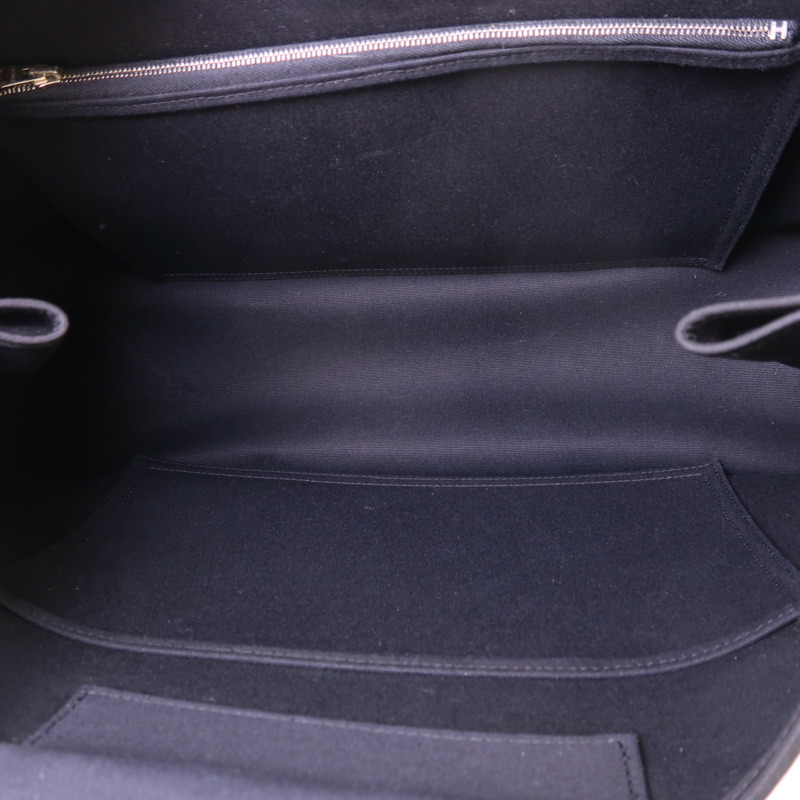 HERMES 帆布Cabag銀扣手挽肩背兩用袋-4