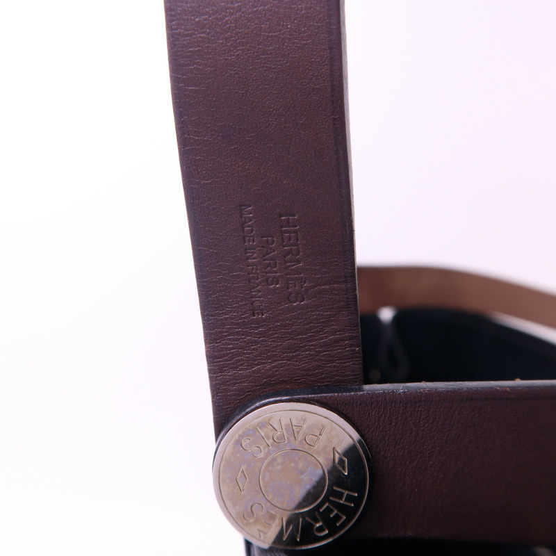 HERMES 帆布Cabag銀扣手挽肩背兩用袋-5