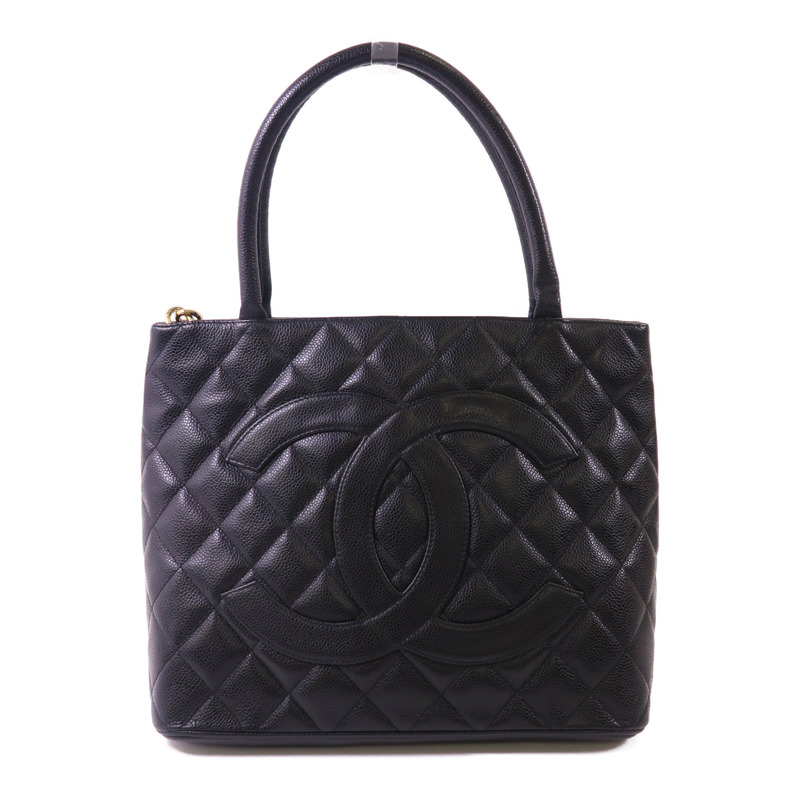 CHANEL 牛皮皮革Handbag金扣手挽袋-0