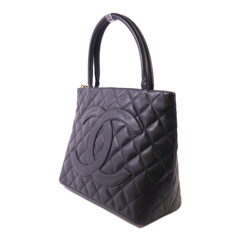 CHANEL 牛皮皮革Handbag金扣手挽袋-2