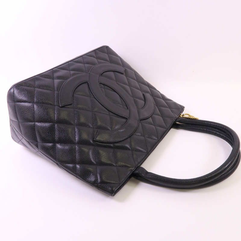 CHANEL 牛皮皮革Handbag金扣手挽袋-7