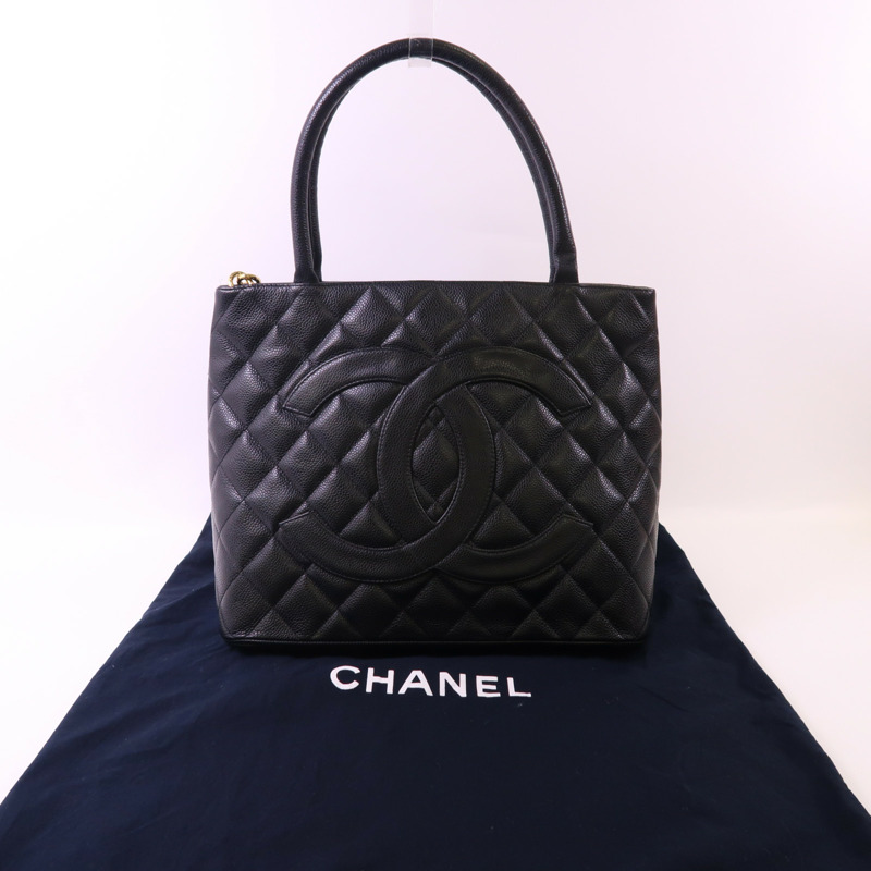 CHANEL 牛皮皮革Handbag金扣手挽袋-8