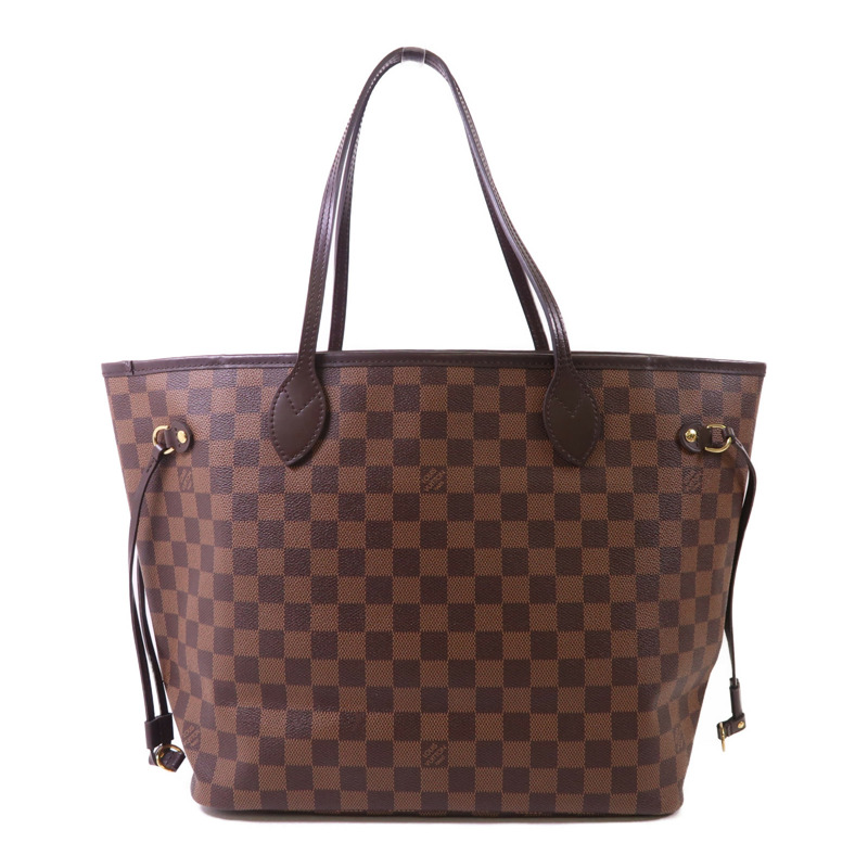 LOUIS VUITTON Damier Neverfull MM金扣肩背袋/手挽袋-1