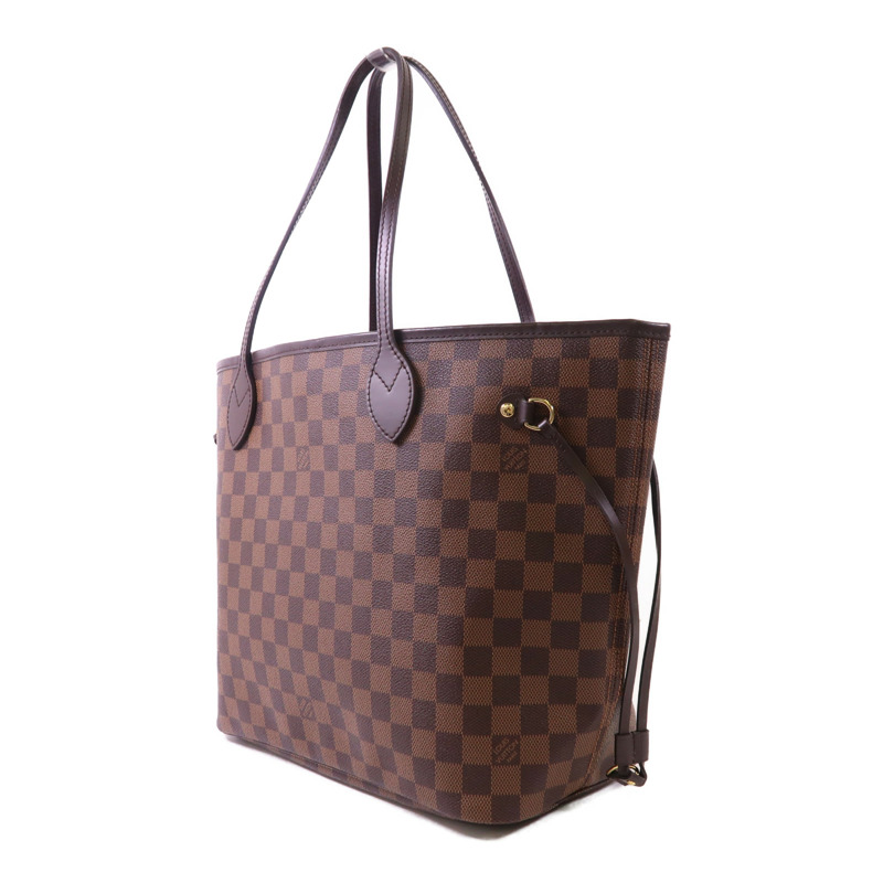 LOUIS VUITTON Damier Neverfull MM金扣肩背袋/手挽袋-2