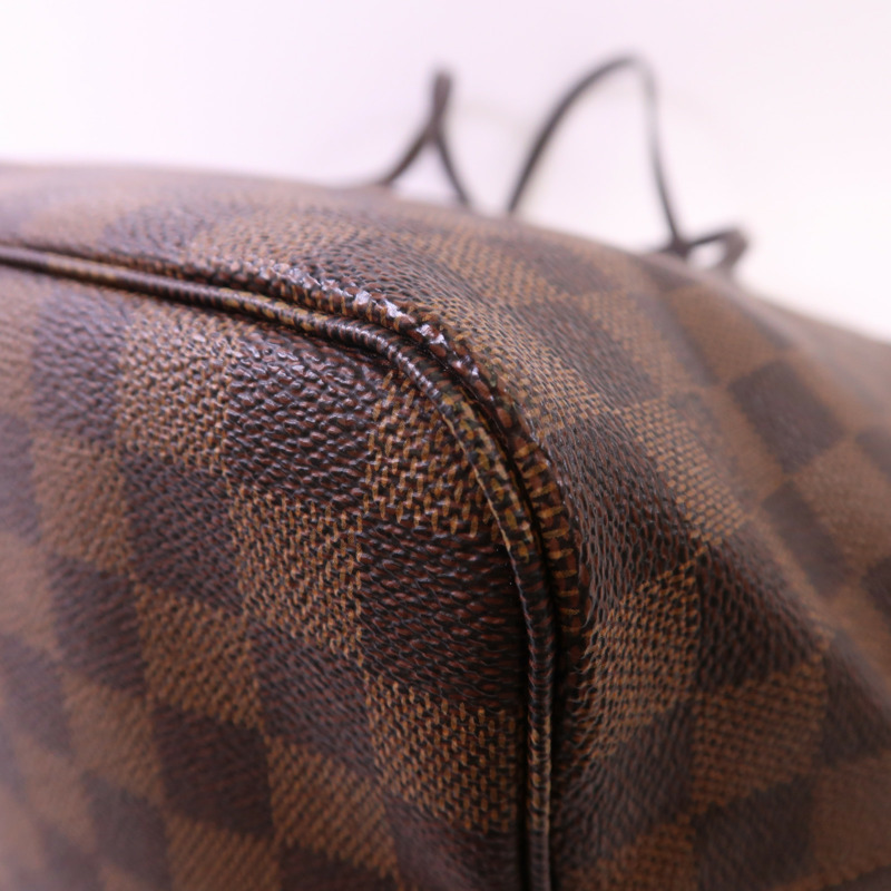 LOUIS VUITTON Damier Neverfull MM金扣肩背袋/手挽袋-10