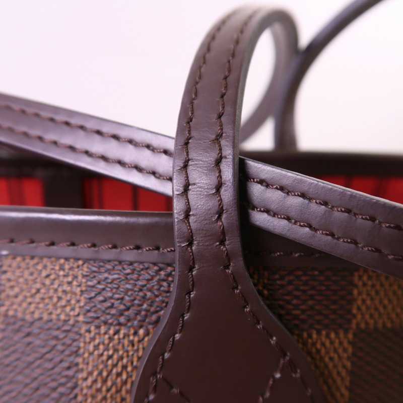 LOUIS VUITTON Damier Neverfull MM金扣肩背袋/手挽袋-12