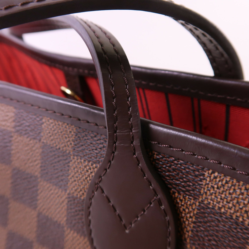 LOUIS VUITTON Damier Neverfull MM金扣肩背袋/手挽袋-13