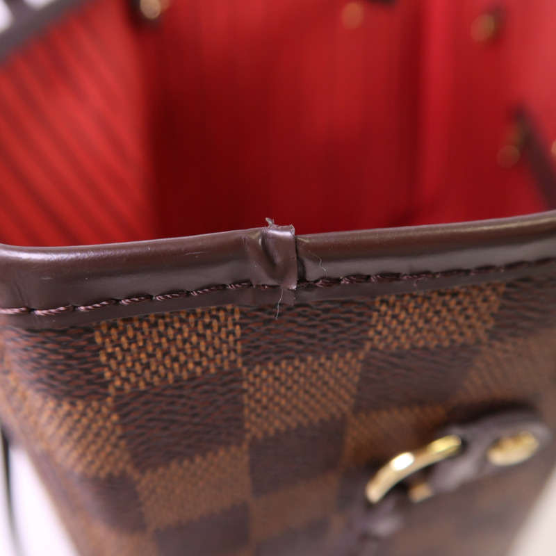 LOUIS VUITTON Damier Neverfull MM金扣肩背袋/手挽袋-15
