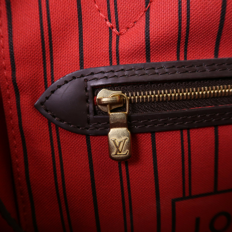 LOUIS VUITTON Damier Neverfull MM金扣肩背袋/手挽袋-19