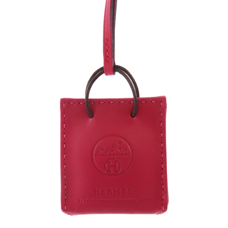 HERMES Milo/Swift皮革Sac Orange Charm掛飾-1