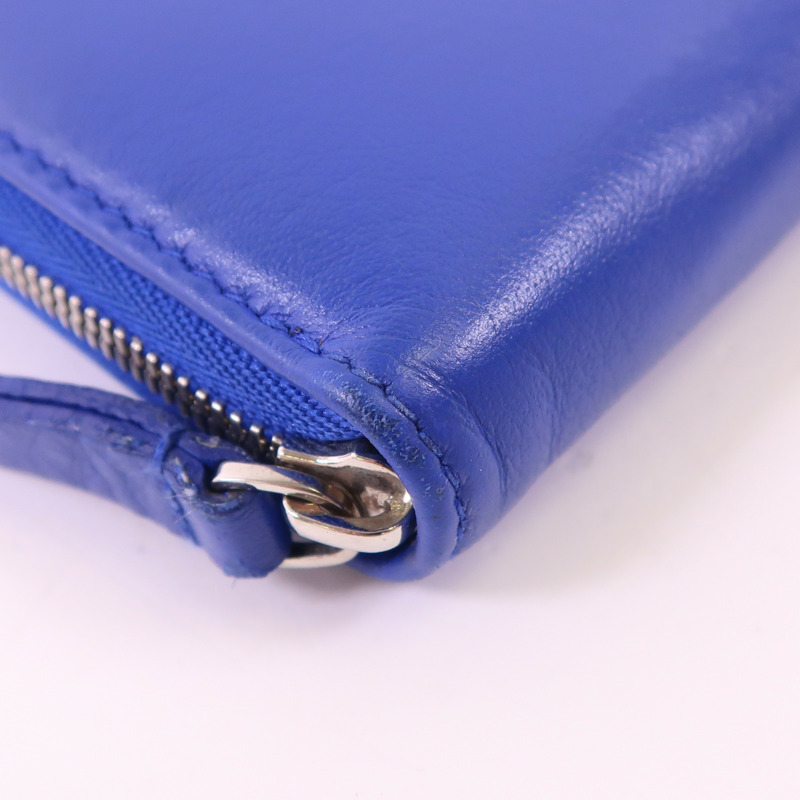 BALENCIAGA 牛皮皮革Zipper Long Wallet銀扣長錢包-9