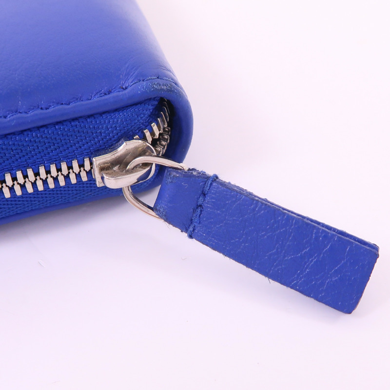 BALENCIAGA 牛皮皮革Zipper Long Wallet銀扣長錢包-12