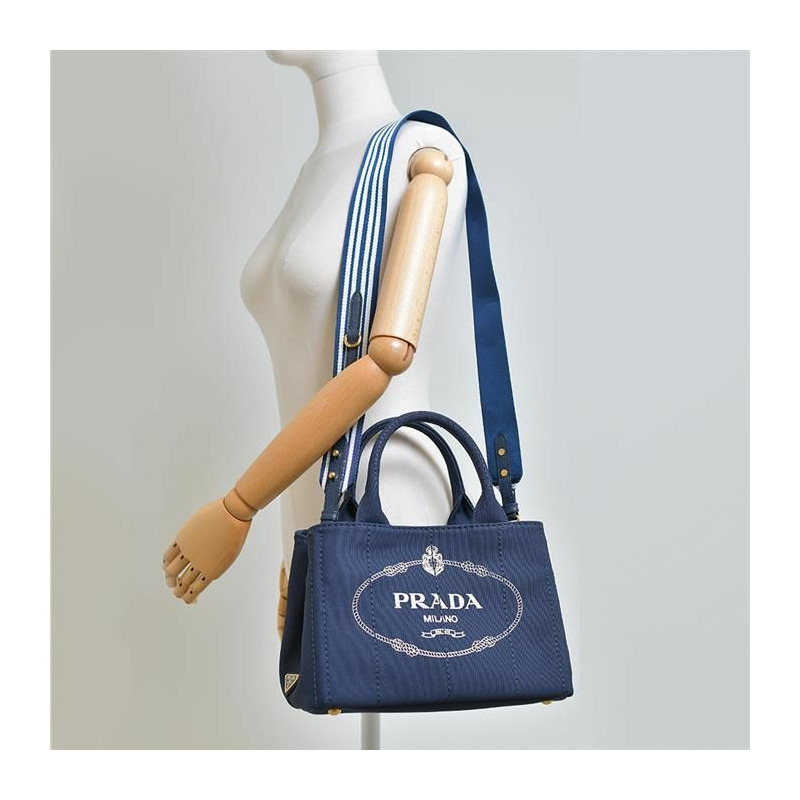 PRADA 1BG439 ZKI帆布Logo手提單肩包-6