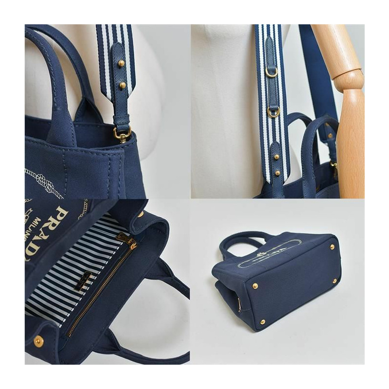 PRADA 1BG439 ZKI帆布Logo手提單肩包-12