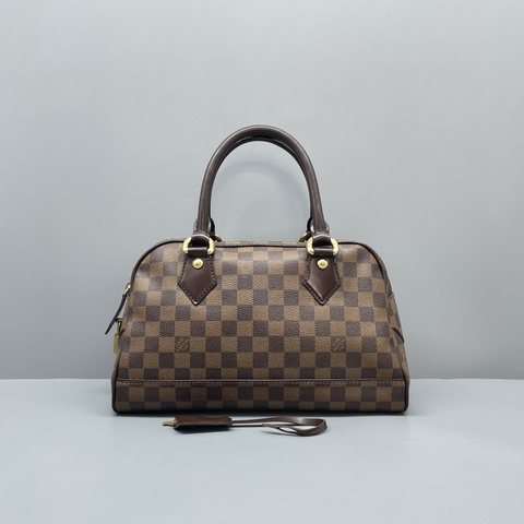 97新 LV路易威登duomo棕棋盤中古手提包31*19*15cm