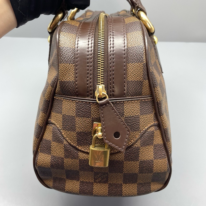 97新 LV路易威登duomo棕棋盤中古手提包31*19*15cm-2