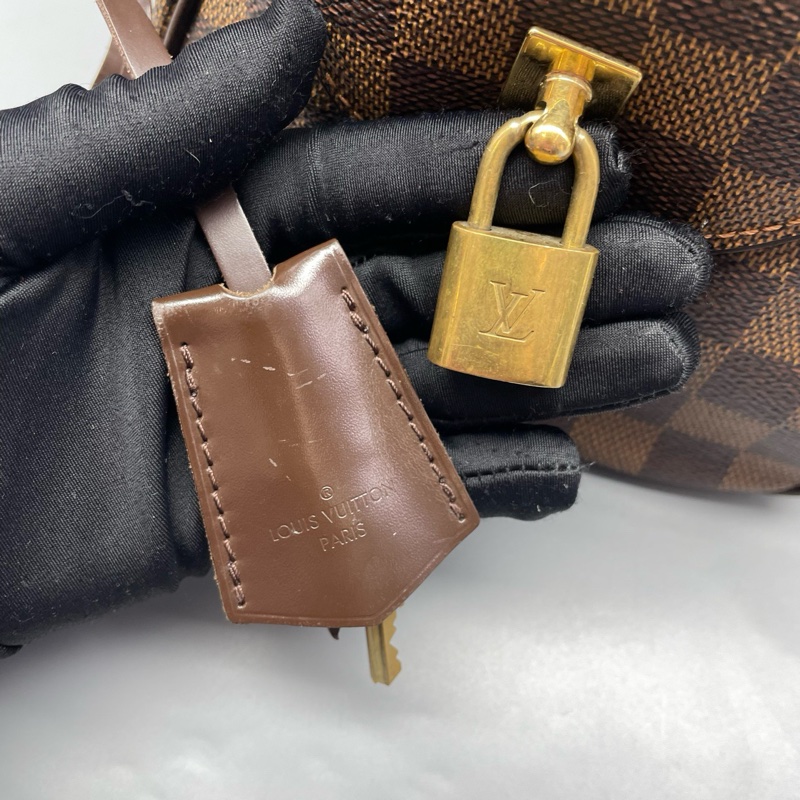 97新 LV路易威登duomo棕棋盤中古手提包31*19*15cm-8