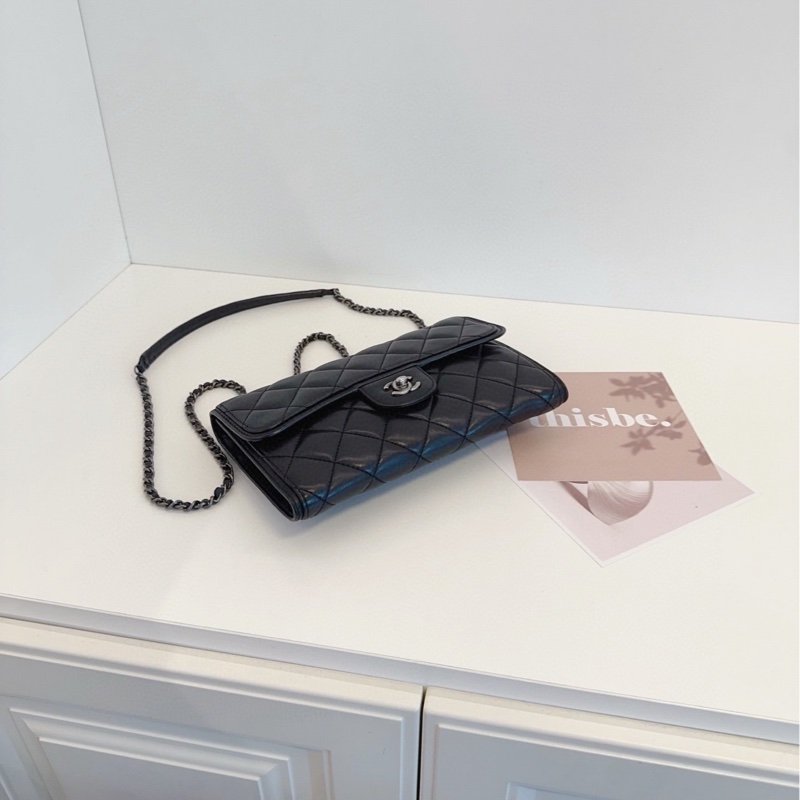【98新🆕】Chanel 黑銀 CF季節款 菱格 鏈條⛓️單肩 斜挎包-4