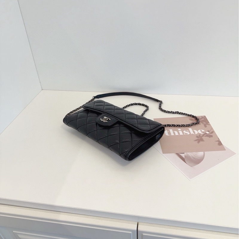 【98新🆕】Chanel 黑銀 CF季節款 菱格 鏈條⛓️單肩 斜挎包-5