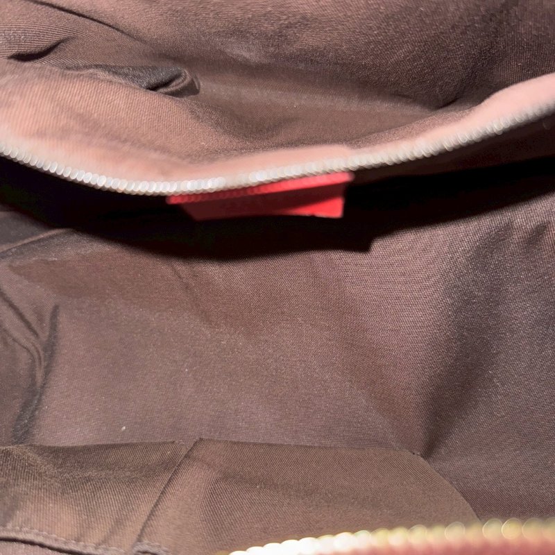 GUCCI 紅色緹花抓皺單肩包-7