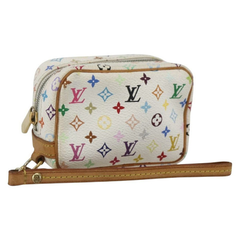 路易威登 Monogram Multicolor Trousse Wapity Pouch 白色 M58034 Auth 159600V