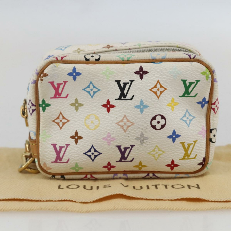 【日本直送】路易威登 Monogram Multicolor Trousse Wapity Pouch 白色 M58034 Auth 159600V-11